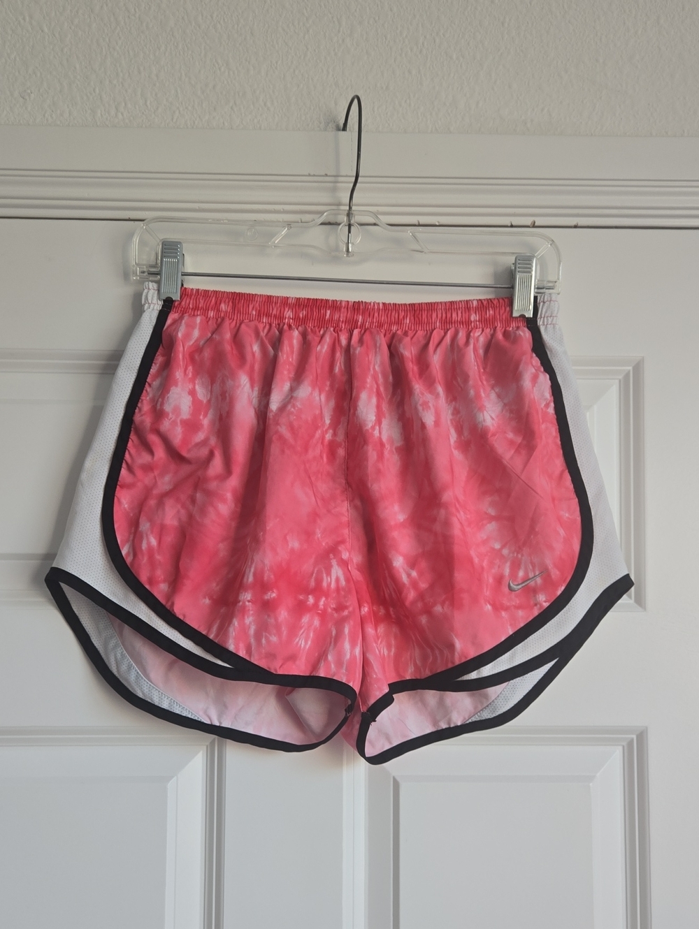 Pink dyed effect Nike dri fit running shorts